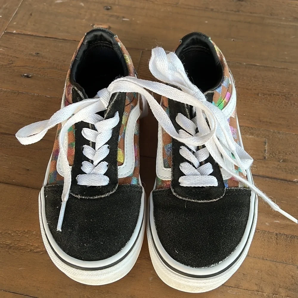 Vans ward low metallic checkerboard sneakers
